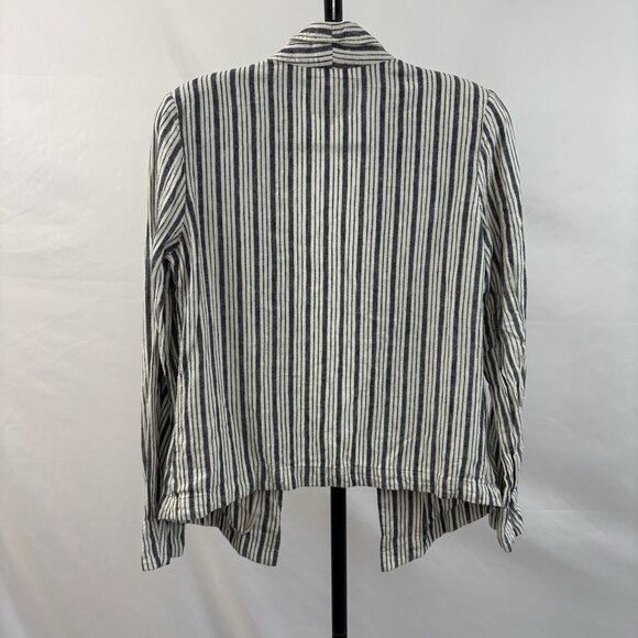Sanctuary Women's Striped Linen Blazer Jacket Blue and White Size M - Picture 2 of 3